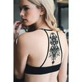 thumbnail image 3 of TD Collections Womens Tattoo Mesh Racerback Bralette (Black, L), 3 of 7