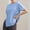 Light Blue, variant on Women Crew Neck Short Sleeve Solid Shirt Classic Cutting for Daily Sports and Leisure Outfits