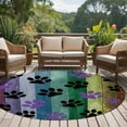 thumbnail image 5 of 8ft Washable Large Round Rug, Colorful Dog Non-Slip Circle Area Rug for Living Room Dining Room, Paw Prints on The Board Indoor Floor Mat for Home Decor, 5 of 9