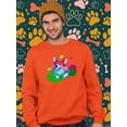 thumbnail image 2 of Colorful Corgi Bowtie Portrait Sweatshirt Men -Image by Shutterstock, Male 5X-Large, 2 of 4