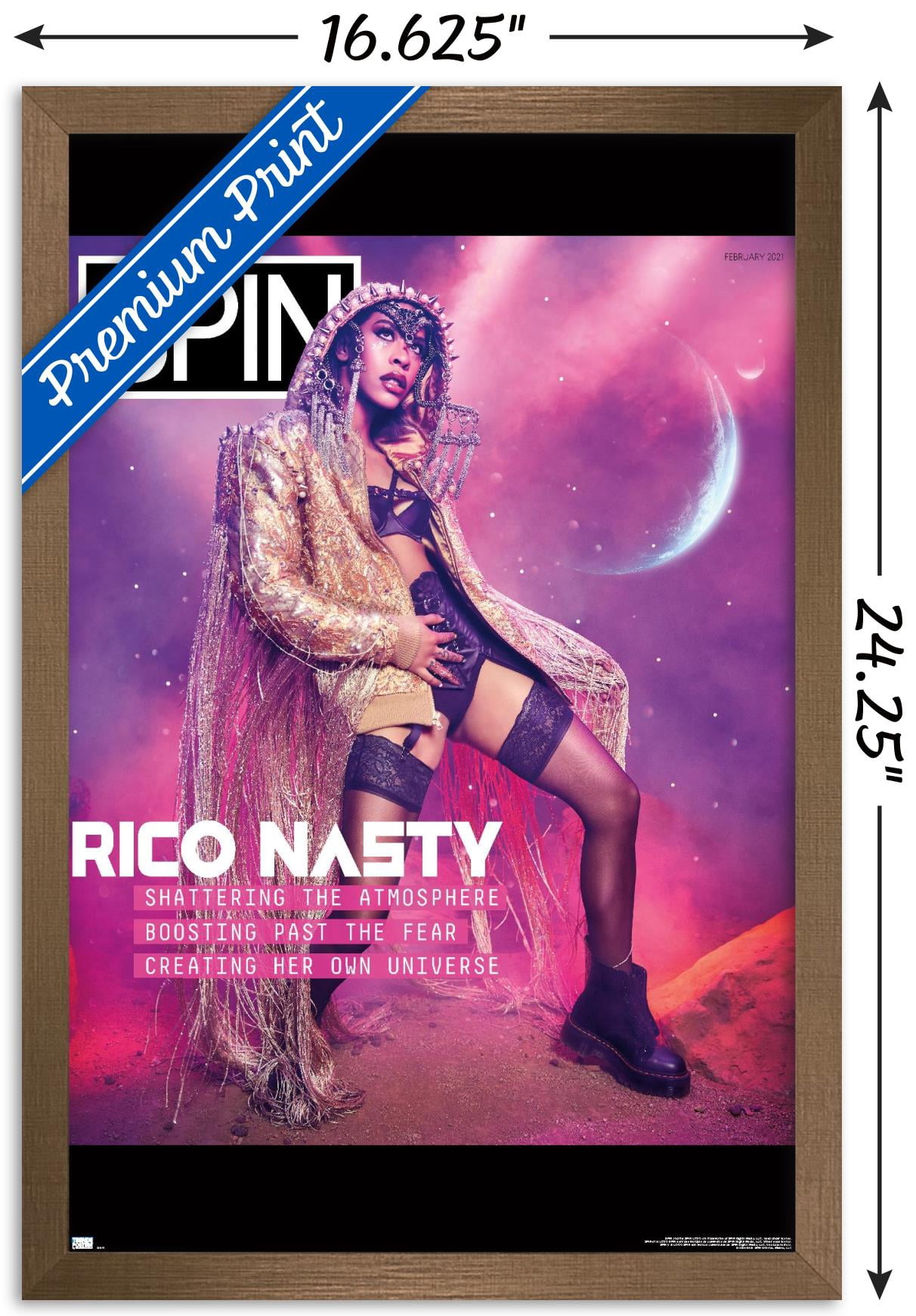 SPIN Magazine - Rico Nasty 21 Wall Poster, 14.725" x 22.375" Framed