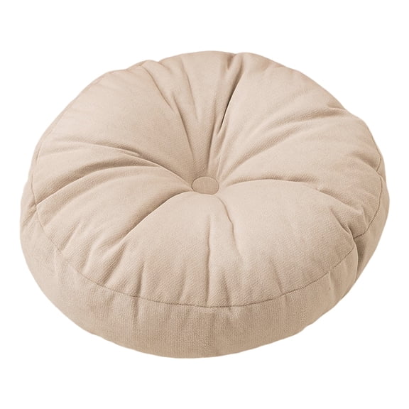 Beige Beige Round Floor Cushion With Thick Padding For Indoor Or Outdoor Lounging Easy To Clean Fabric