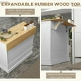thumbnail image 6 of GVN Rolling Kitchen Table, Kitchen Island,Rolling Kitchen Island with Drop Leaf Wood Breakfast Bar, Farmhouse Kitchen Cart with 2 Drawers,White, 6 of 10