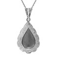 thumbnail image 4 of AeraVida Ocean Colors Timeless Teardrop-Shaped Beach Wear Abalone Seashell and Marcasite Sterling Silver Pendant Chain Necklace Vintage Jewelry Gifts for Women, 4 of 6