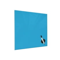 Floating Magnetic Eraser Glass Board 16" X 16" Inches Eased Corners - Light Blue