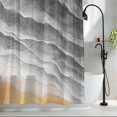 thumbnail image 2 of Ocean Waves Shower Curtain, 72" x 72", Abstract Gradient Orange Gray Waves Beach Waterproof Bathroom Curtain Washable Shower Curtain Set with 12 Hooks, 2 of 8