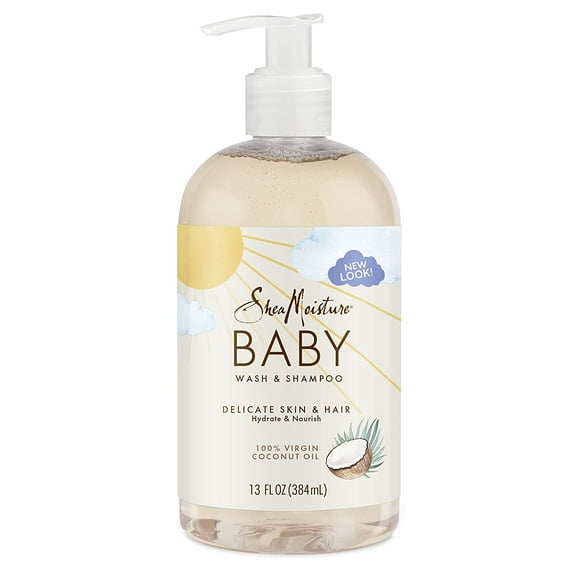 Shea Moisture Baby Essentials, 100% Virgin Coconut Oil Baby Body Wash & Shampoo, for Newborn Baby and Kids, 13 Fl Oz