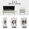 thumbnail image 3 of HOMCOM Storage Ottoman Bench with Steel Legs, 43 Inch Large Storage Chest, 3 of 10
