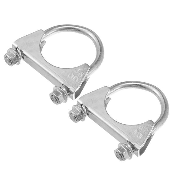 Unique Bargains Round U Bolt Clamp Muffler Exhaust Clamps for Car RV Truck Boat Durable Mild Steel 1.85" ID 48mm 2 Pcs