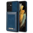thumbnail image 4 of for Samsung Galaxy S21 Ultra Wallet Case with Card Holder, Faux Leather Kickstand Card Slots Case, RFID Blocking Magnetic Shockproof Protective Slim Back Flip Phone Case for S21 Ultra 6.8",Blue, 4 of 9