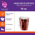 thumbnail image 4 of Berry Hip 100 Vasos de Plastico de 16 oz (473 ml) con Tapa con Boquilla Transparentes, Vasos Perfectos para Llevar Café, Chocolate, Bebidas Frias, Batidos Best Trading VTB16-2, 4 of 5