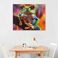 thumbnail image 2 of Orinice Frog with Red Eyes Fine Art Aesthetic Poster & Print Wall Painting for Classroom Kitchen Office Farmhouse Bathroom Room Decor Pictures Wall Art Painting Wall Decor for Bathroom Canvas, 2 of 6