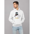thumbnail image 2 of Penguin Varsity P - Cozy Mascot Emoji Graphic Men's Hoodie, 2 of 4