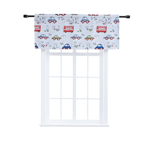 Blackout Curtains,Home Decoration Curtains,Cartoon Car and Bus Pattern Short Curtains,for Bedroom,Living Room Cafe(1 Panel,51 x 18 Inch)