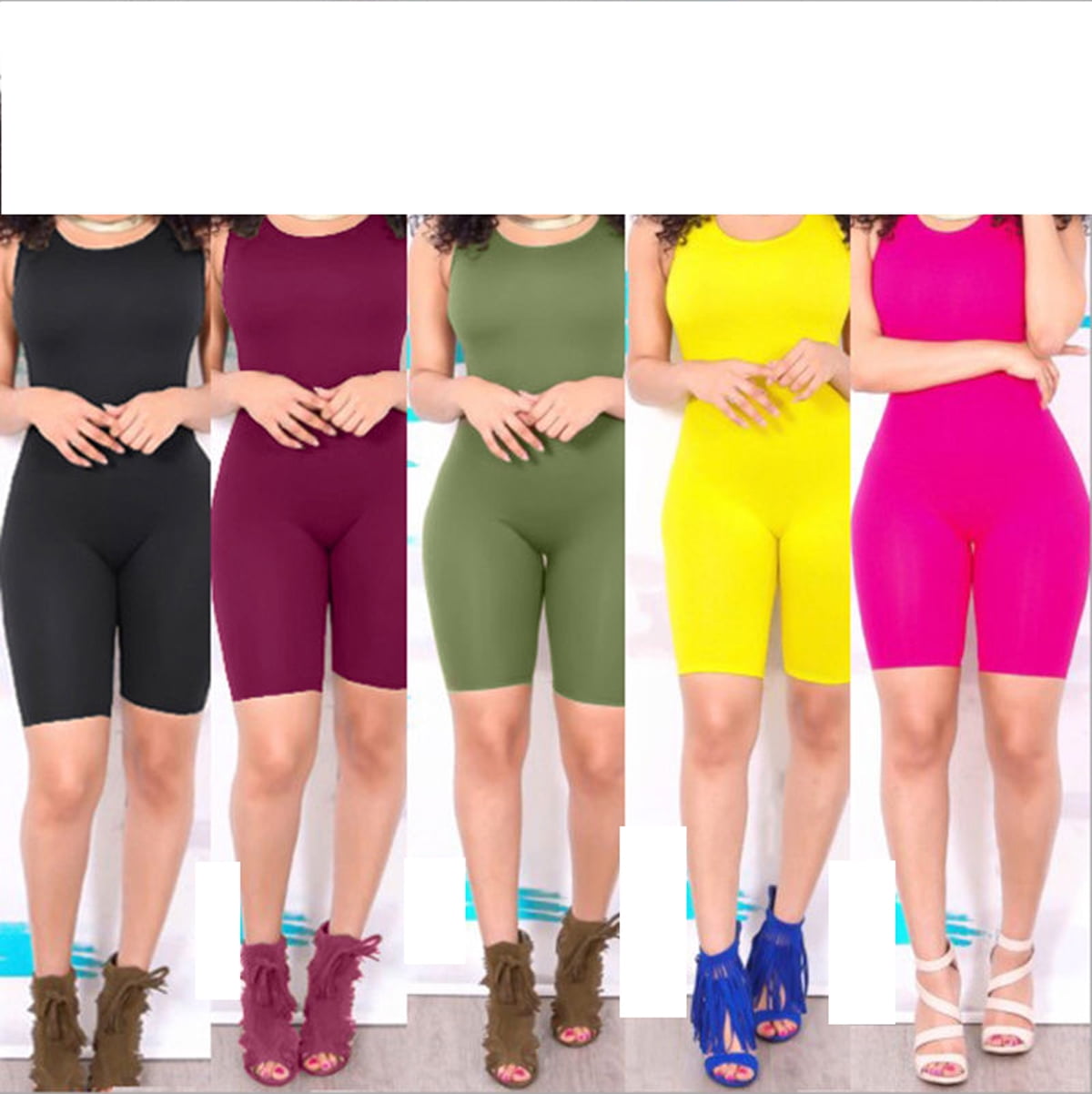 sleeveless bodycon romper