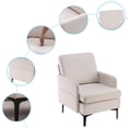 thumbnail image 2 of QXDRAGON Modern Accent Chair Single Sofa Comfy Fabric Upholstered Arm Chair Living Room, Beige, 2 of 8