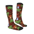 thumbnail image 3 of Daiia Sports Socks Frogs and Mushrooms Printed Novelty Crew Socks for Men Women Knee High Socks Cotton Socks Soft & Breathable Support Unisex Socks, 3 of 9