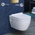 thumbnail image 2 of Ivy Wall-Hung Toilet Bundle 0.8/1.6 GPF Dual Flush in Glossy White with Brass Flush Plate, 2 of 12