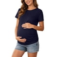 thumbnail image 2 of CAIXAI Maternity Shirts For Women Irregular Tie Dye Hem Tee Shirt Casual Short Sleeve Crew Neck Basic Nursed T Shirt Top Breastfeeding, 2 of 5