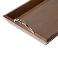 thumbnail image 4 of Mainstays Brown Wooden 18" x 10" Tabletop Tray with Chrome Handles, 4 of 5