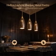 thumbnail image 3 of ALUCSET Pendant Lights Kitchen Island, Laser Starry Sky Metal Lamp Shade Oval Shape, Adjustable Brushed Brown Bronze Rods E26 Base, Island Lighting Fixtures, Farmhouse Kitchen Pendant Light, 3 of 9