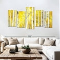 thumbnail image 3 of Elephant Stock Golden Birch Trees Wall Art - Horizontal Multi Panel Canvas - 5 Pieceliving Room Wall Decor - Photography Nature Multi Panel - Yellow And Green Decor - 94" x 48", 3 of 8