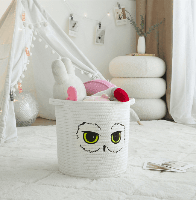 Harry Potter Owl Rope Basket, 10" x 10"