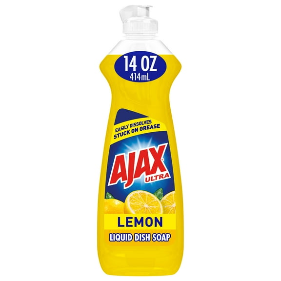 Ajax Ultra Triple Action Liquid Dish Soap, Lemon - 14 Fluid Ounce