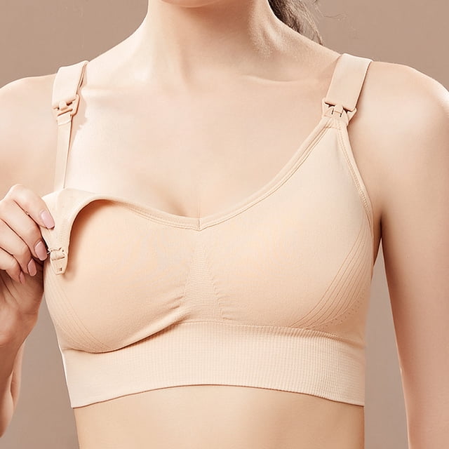 LSLJS Ladies Comfortable Breathable No Steel Ring Front Buckle Breastfeeding Bra Woman Underwear