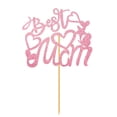 thumbnail image 4 of Mother's Day Cake Toppers Set, Pink Glitter Butterfly & Heart 4 Styles Mom Cake Decor for Mother's Day Birthday Party, 5.90"×5.00" 4PCS, 4 of 9