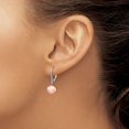 thumbnail image 3 of Auriga Fine Jewelry 14K White Gold Pink FWC Pearl .05ct Diamond Dangle Earrings for Women (L- 0.99 inch, W- 0.36 inch), 3 of 6