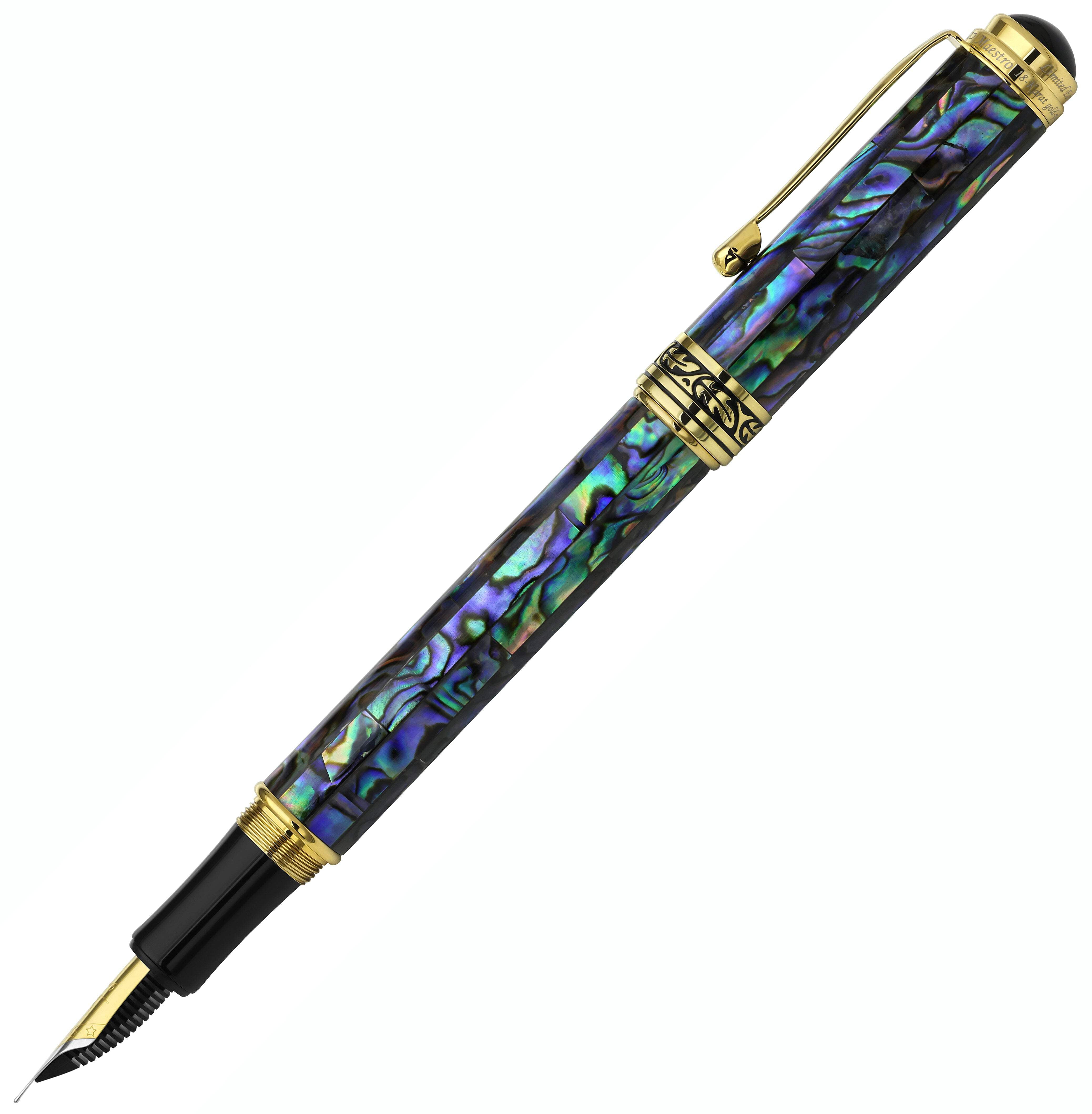 Xezo Xezo Maestro® Paua Abalone Sea Shell Fountain Pen (Fine Nib) - 18K Gold Plated