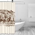 thumbnail image 2 of Shower Curtain, Western Desert Cowboys2 Waterproof Fabric Plastic Shower Curtain, Drying Fast Bathroom Curtain with 9 Buttonholes, Ruffle Shower Curtain 60x72in, 2 of 8