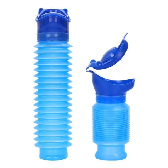 2 Packs Emergency Urinal 750 ML,Portable Mini Outdoor Camping Travel Shrinkable Personal Mobile Toilet Potty Pee Bottle for Kids Adult
