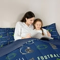 thumbnail image 4 of Homewish Rugby Gamer 7-Piece Bedding Comforter Set,Football Sports Game King Bedding Sets,Green Blue Bed Sheets For Kids,Super Cozy Room Decor Reversible, 4 of 8