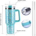 thumbnail image 4 of 40 oz tumbler with handle and straw,insulated tumbler with a Lid and straw stainless steel travel iced coffee Mug Vacuum cup leak proof tumbler water bottle with handle (Mint Leopard), 4 of 6
