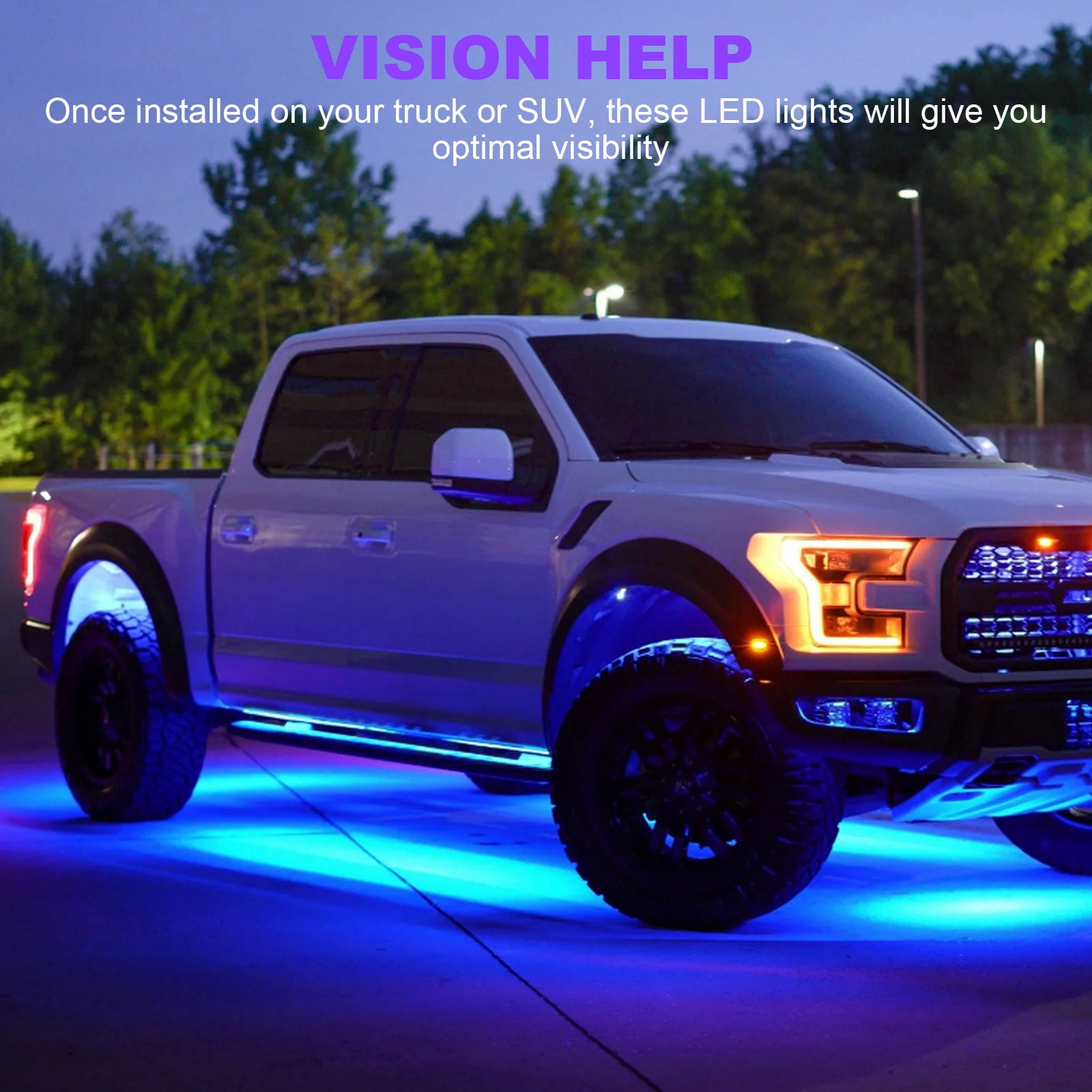 TSV 64LEDs Multi-Color Rock Light for Truck, Waterproof RGB Underbody Lighting, Remote Controlled