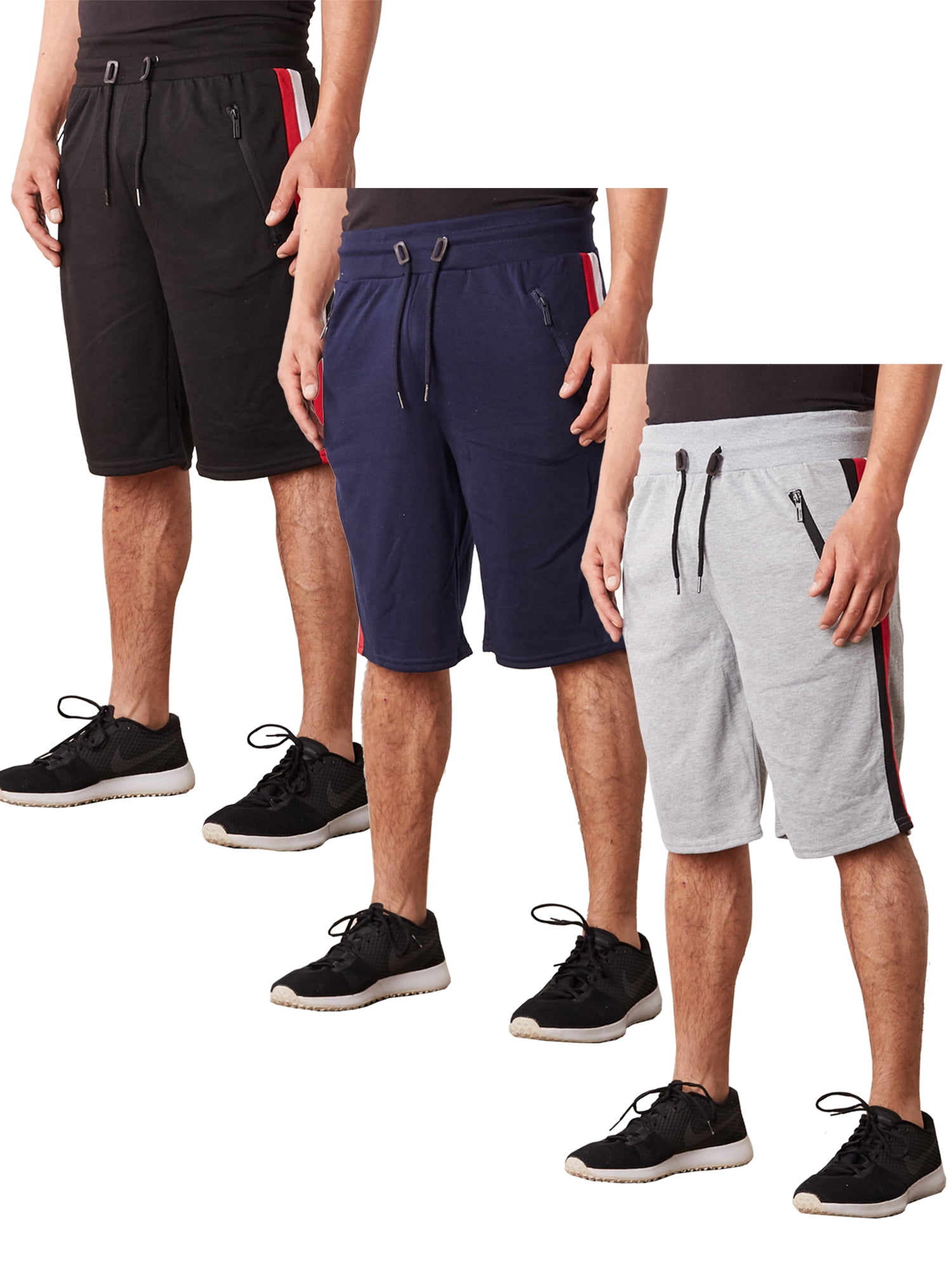 3-Pack Men’s French Terry Jogger Shorts Casual Summer Lounge Gym ...