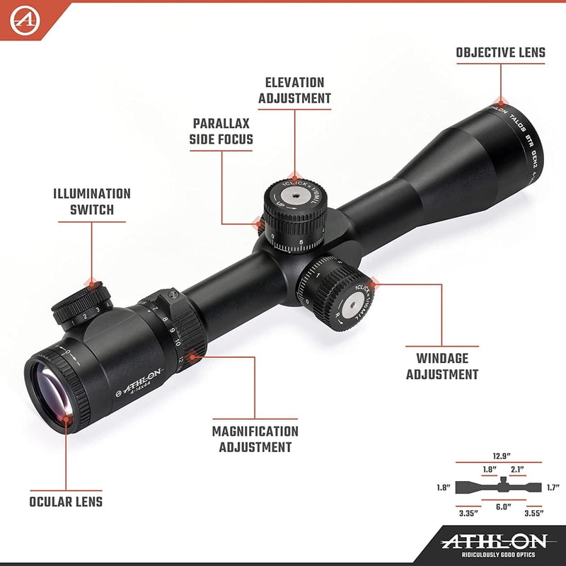 Athlon Talos BTR GEN2 4-14x44mm Riflescope FFP APLR2 FFP Illuminated MIL Reticle - 215029