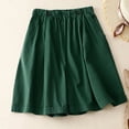 thumbnail image 2 of Ltctricy Women's Cotton Linen Shorts Elastic High Waisted Wide Leg Summer Casual Shorts Loose Bermuda Shorts, 2 of 7