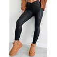 thumbnail image 2 of Women's High Waist Black V Crossover Leggings with Pockets - Stylish & Comfortable | [ZhiHiMeRi] | (US 16-18)XL, 2 of 7