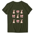 thumbnail image 4 of Tops de Cuello Redondo para las Mujeres Impreso Manga Corta Suéter Camiseta de Imitación Rack, Top Casual de Moda para el Hogar Diario Y el Trabajo, 4 of 4