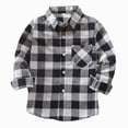 thumbnail image 3 of YIWULA Baby Boys Plaid Shirt Toddler Flannel Button Down Jacket Long Sleeve Outfits Infant School Uniform Shirts Cotton Shacket Coat(4-5 Years,Light Gray), 3 of 4