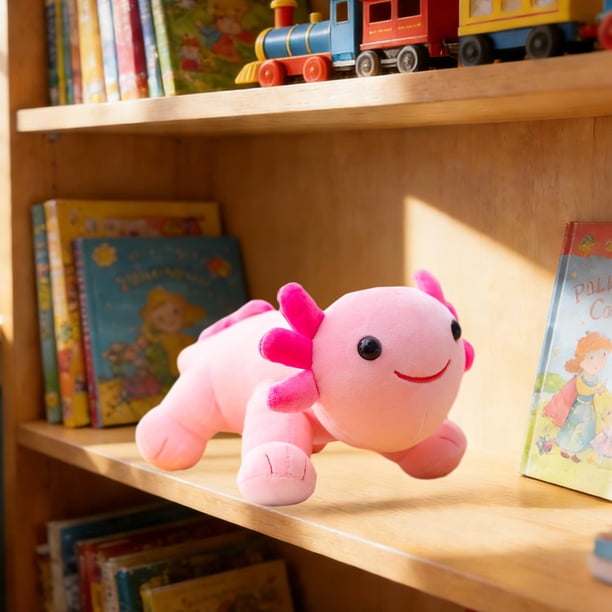 Lindo peluche de salamandra de cuatro patas | Peluche suave | Ojos grandes y expresión sonriente | Decoración infantil | Multicolor