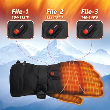SYWAN Rechargeable Heated Gloves - 3 Temperature Levels, 6000mAh Battery, Waterproof For Winter Sports