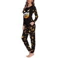 thumbnail image 2 of Renewold Novelty Women Nightwear Pajama Set of 2 Adult Creepy Pumpkins Sleepwear Comfortable Hello Halloween Outfits Sweatshirt Sweatpants with Big Pockets Size M, 2 of 5