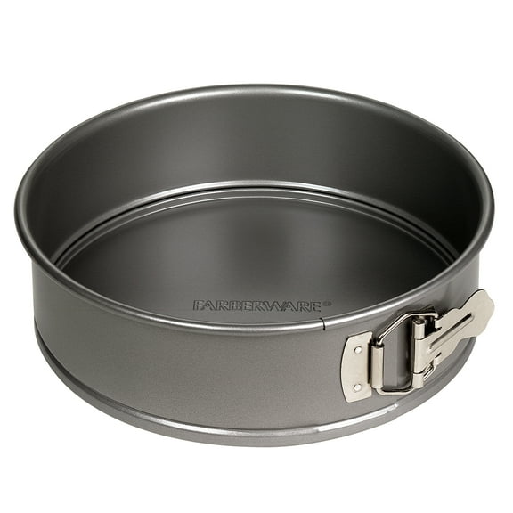 Farberware Bakeware 9 Inch Nonstick Round Springform Pan, Dishwasher Safe and Oven Safe to 450°F, Gray