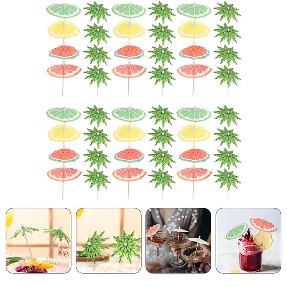 FRCOLOR 100 Assorted Color Paper Cocktail Umbrellas Picks for Drinks Party Decorations 100pcs
