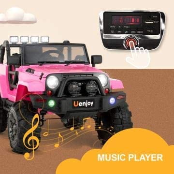 Uenjoy Pink 12 V SUV 2 Speed Powered Ride-On