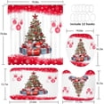 thumbnail image 5 of 4 Pcs Shower Curtain Set Christmas Santa Claus Holding Box Red with Non-Slip Rugs Toilet Lid Cover and Bath Mat Bathroom Decor Set 72" x 72", 5 of 7